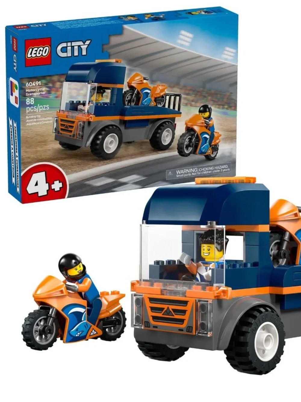 LEGO 60491 City Motorcycle Transport Truck with 2 Sport Bikes 2 Figures 4+ NEW
